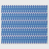 Blue Checkerboard Cute Modern Cadeaupapier (Vlak)