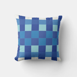 Blue Checkerboard Patroon Kussen