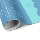 Blue Checkerboard Snowflake en Snowman Cadeaupapier (Rol Hoek)