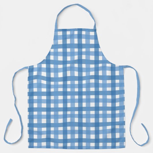 Blue Checkered Apron for Traditional Kitchen Schort (Voorkant)