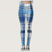 Blue Checkered Classic Scottish Pset Pattern. Leggings (Voorkant)
