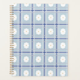 Blue Checkered Daisy pattern Planner
