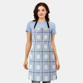 Blue Checkered Daisy pattern Schort (Gedragen)