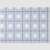 Blue Checkered Daisy pattern Tissuepapier (Voorkant)