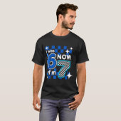 Blue Checkered I Was 6 Now I'm 7 Birthday T-shirt (Voorkant volledig)