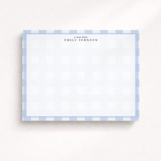 Blue Checkered Note Card Kaart