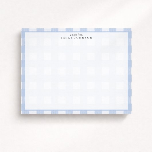 Blue Checkered Note Card Kaart