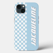 Blue Checkered Pattern Case-Mate iPhone Case (Achterkant)