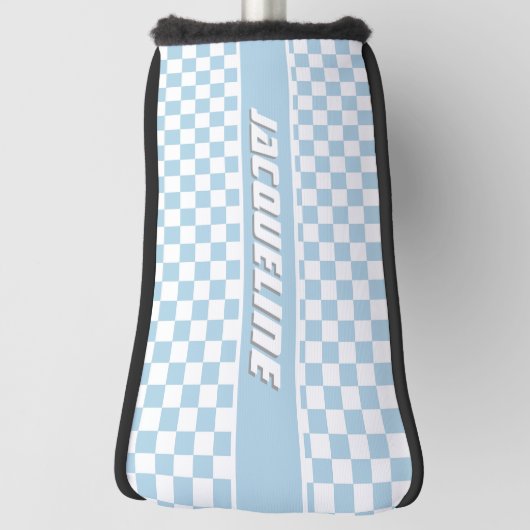 Blue Checkered Pattern Golfheadcover (Draai 90)