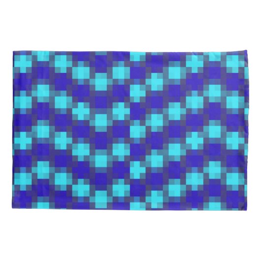 Blue Checkered Pattern, Kussensloop (Achterkant)