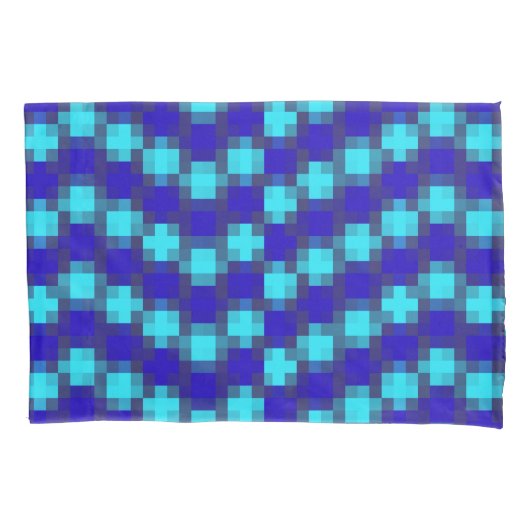 Blue Checkered Pattern, Kussensloop (Voorkant)