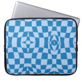Blue Checkered Pattern Laptop Sleeve (Voorkant)