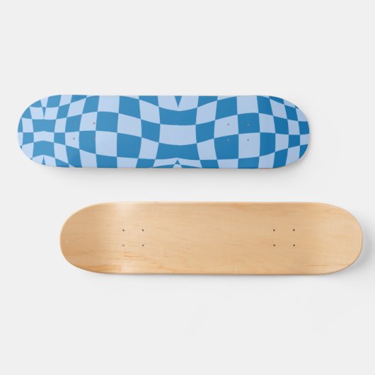 Blue Checkered Pattern Persoonlijk Skateboard (Horizontaal)