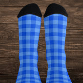 Blue Checkered Pattern Sokken