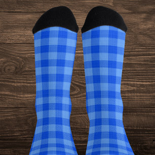 Blue Checkered Pattern Sokken