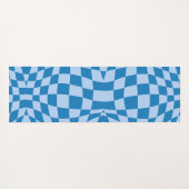 Blue Checkered Pattern Yogamat (Achterkant (horizontaal))