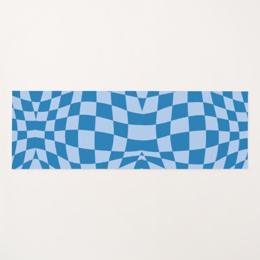 Blue Checkered Pattern Yogamat (Voorkant (horizontaal))