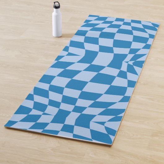 Blue Checkered Pattern Yogamat (In situ)