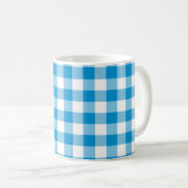 Blue Checkered Square Seamless Pattern Koffiemok (Voorkant rechts)