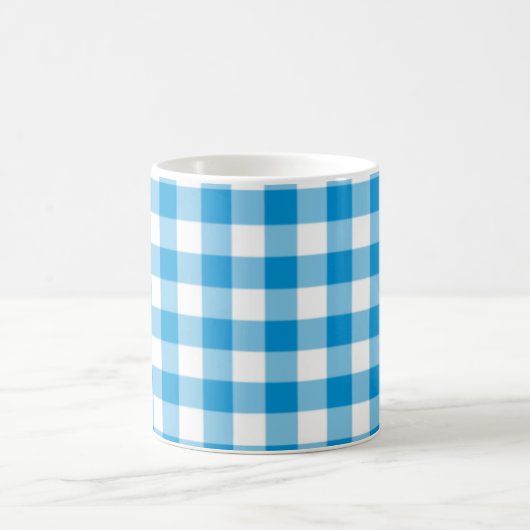 Blue Checkered Square Seamless Pattern Koffiemok (Center)