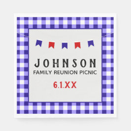 Blue Checkered Tablecloth Summer Picnic Servet