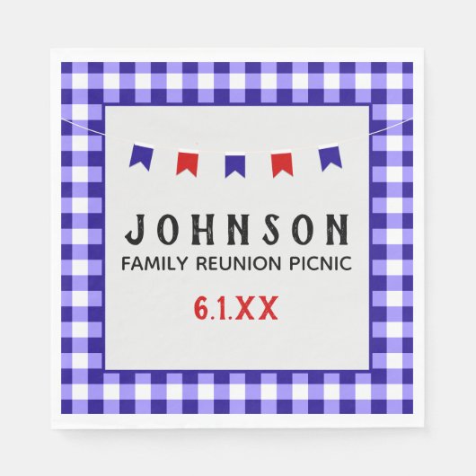 Blue Checkered Tablecloth Summer Picnic Servet (Voorkant)