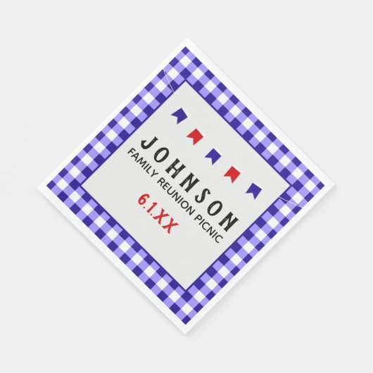 Blue Checkered Tablecloth Summer Picnic Servet (Hoek)