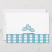 Blue Checkering Clothes Line Baby shower Invitatio Kaart (Achterkant)