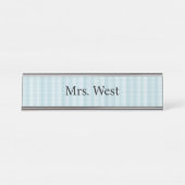 Blue Checkers Naam Bord Bureau Naambordje (Voorkant)