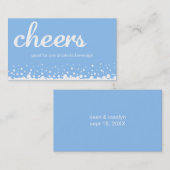 Blue cheer bubble bruiloft aangepaste bar drink ti kortingskaartje (Voorkant / Achterkant)