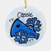 Blue Cheer Ornament Megaphone Pom Pom Cute (Voorkant)