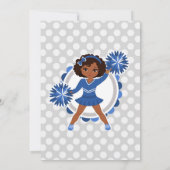 Blue Cheerleader - African American Birthday Kaart (Achterkant)