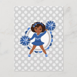 Blue Cheerleader African American - Cute Cheer Briefkaart
