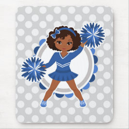 Blue Cheerleader African American - Cute Cheer Muismat