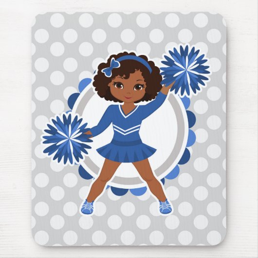 Blue Cheerleader African American - Cute Cheer Muismat (Voorkant)