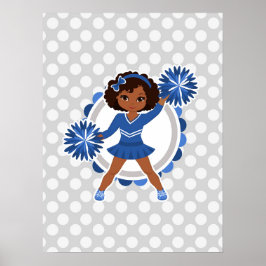 Blue Cheerleader African American - Cute Cheer Poster