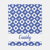 Blue Cheerleader Argyle Pattern Fleece Deken (Voorkant)
