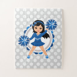 Blue Cheerleader Black Hair - Cute Cheer Legpuzzel