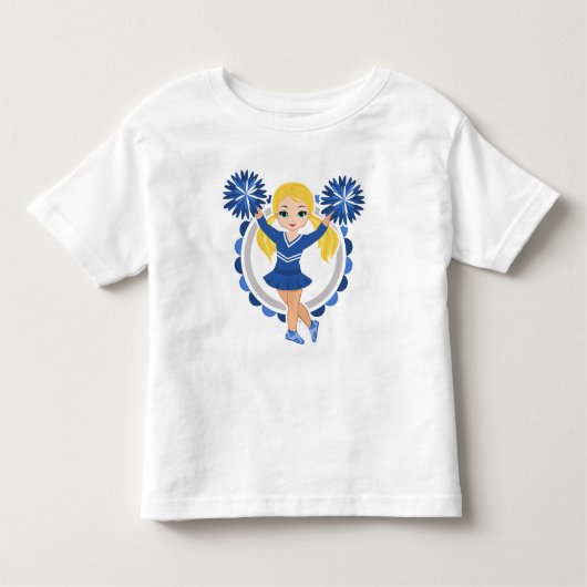 Blue Cheerleader Blonde - Cute Cheer Kinder Shirts (Voorkant)