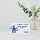 Blue Cheerleader Business / Roepkaart Contactkaartje (Staand voorkant)