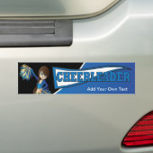 Blue Cheerleader Diva Girl Bumpersticker (Op auto)