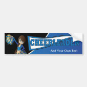 Blue Cheerleader Diva Girl Bumpersticker (Voorkant)
