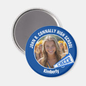 Blue Cheerleader Foto High School Spirit Cheer Magneet (Voorkant / Achterkant)