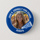 Blue Cheerleader Foto High School Spirit Cheer Ronde Button 5,7 Cm (Voorkant)