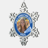 Blue Cheerleader Photo High School Tin Sneeuwvlok Ornament (Rechts)
