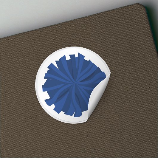 Blue Cheerleader Pom Pom Ronde Sticker