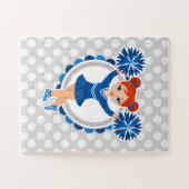 Blue Cheerleader Redhead - Cute Cheer Legpuzzel (Horizontaal)