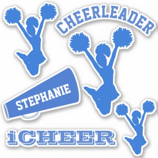 Blue Cheerleader Set Sticker (Voorkant)