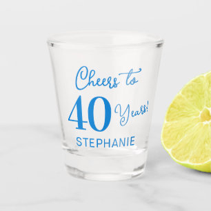 Blue Cheers voor 40 Jaar 40e Verjaardagsfeest Shot Glas
