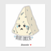 Blue Cheese Funny French Food Pun Sticker (Vel)